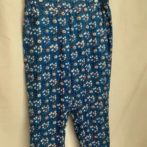 J.Crew Royal Blue Floral Women's Size 4‎ High Waist Ankle Pants Stretchy Pockets